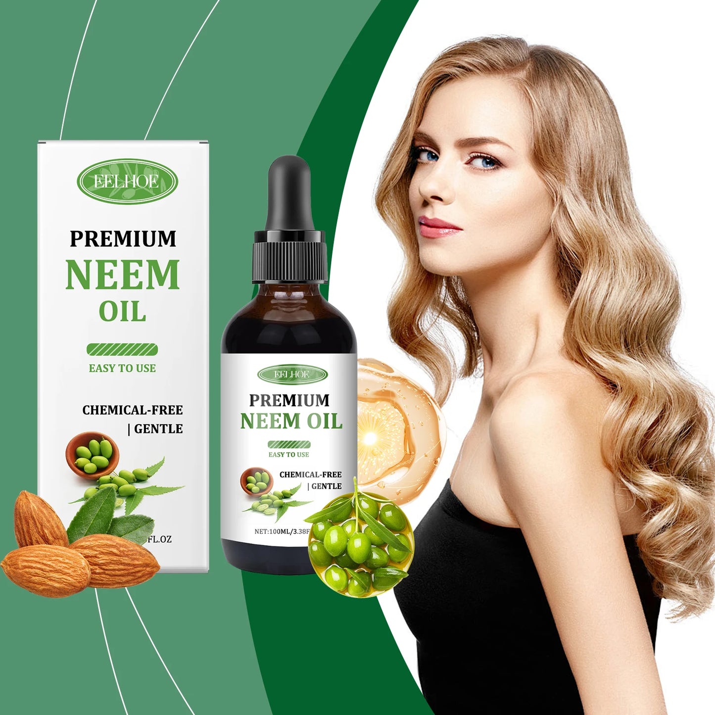 USDA Certified Organic Neem Oil (4 Ounce) 100% Pure Natural Oil, Hair Growth, Skin & Body Care,ails, Acne, Anti-Aging Moisturize