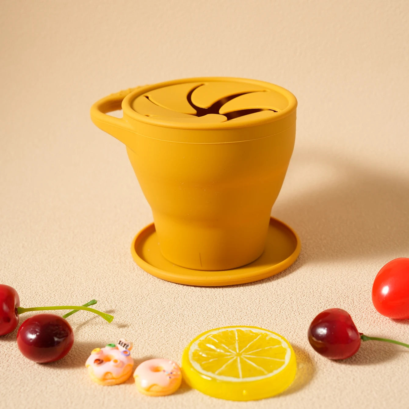 1PCS Baby Silicone Tableware Collapsible Snack Cup Baby Shower Gift Portable Baby Snack Box Feeding Trianing Baby Food Storage