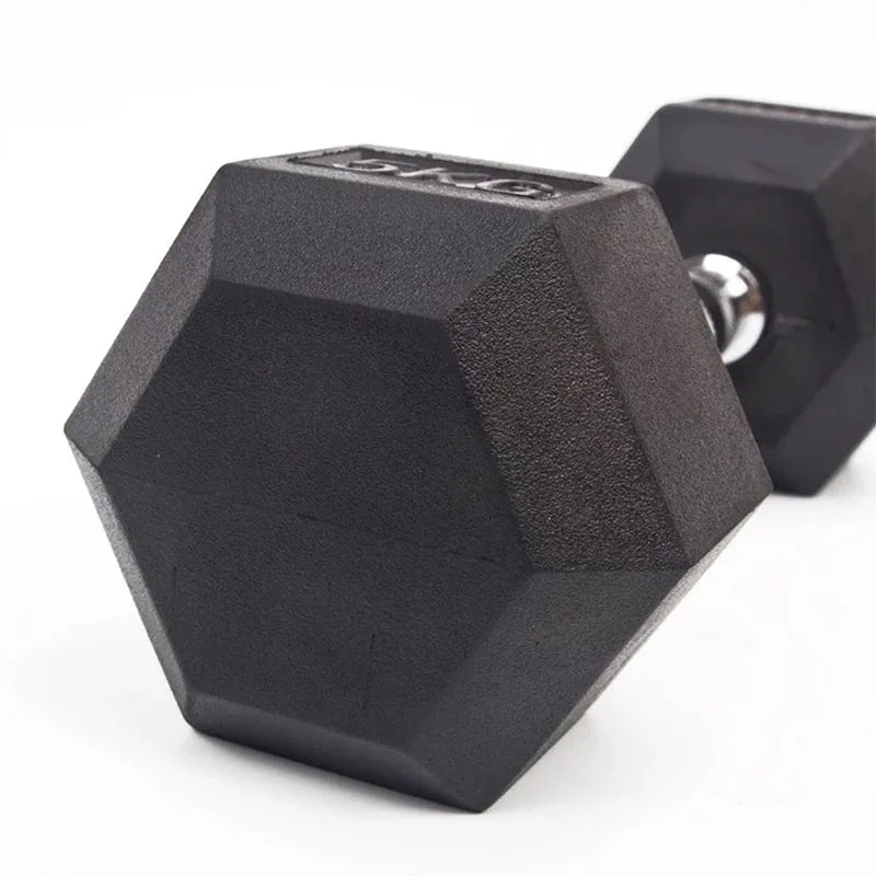 High-Quality Rubber Hexagonal Dumbbells Set 10lbs for Home Gym Weight Training Exercise Equipment 5KG
