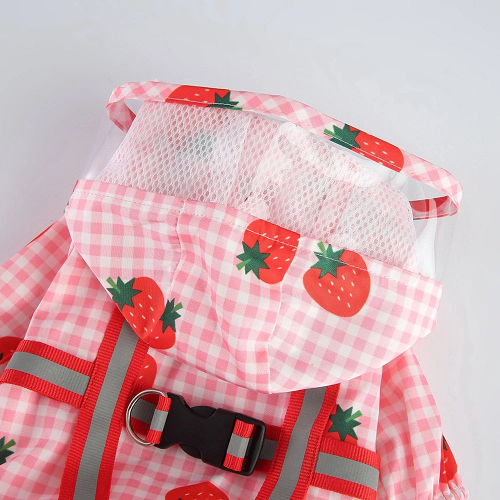 Dog Raincoat Dog Hooded Poncho 4 Legs Dog Rain Jacket with D Leash Ring Waterproof Dog Rain Clothes for Small Medium Dogs