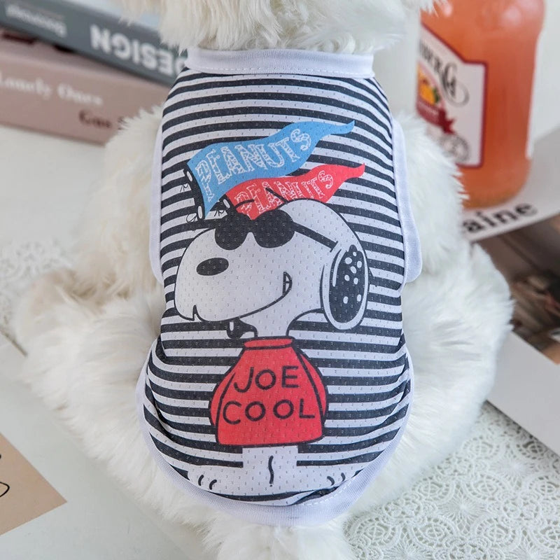 1 PC Lightweight Summer Vest for Pets Chihauhua XS-XXL Big Dogs Clothing Ice Felt Overall Cartoon No Fading Pet Cat Overalls