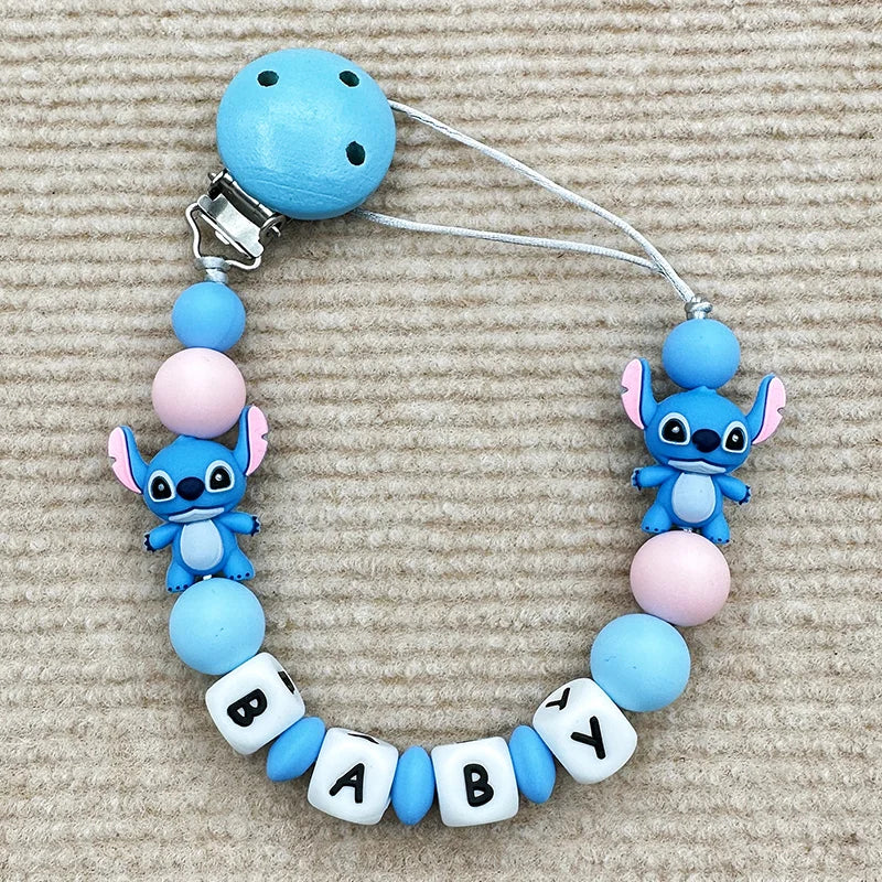 Personalize Silicone Letters Name Baby Popular Silicone Bead Pendant Pacifier Clips Chains Holder Teether Baby Kawaii Toy Gifts