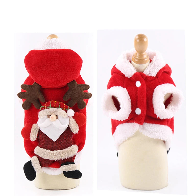 Christmas Dog Clothes for Small Medium Dogs Pet Costume Chihuahua Pets Hoodies Warm New Year Dog Clothing Yorkshire
