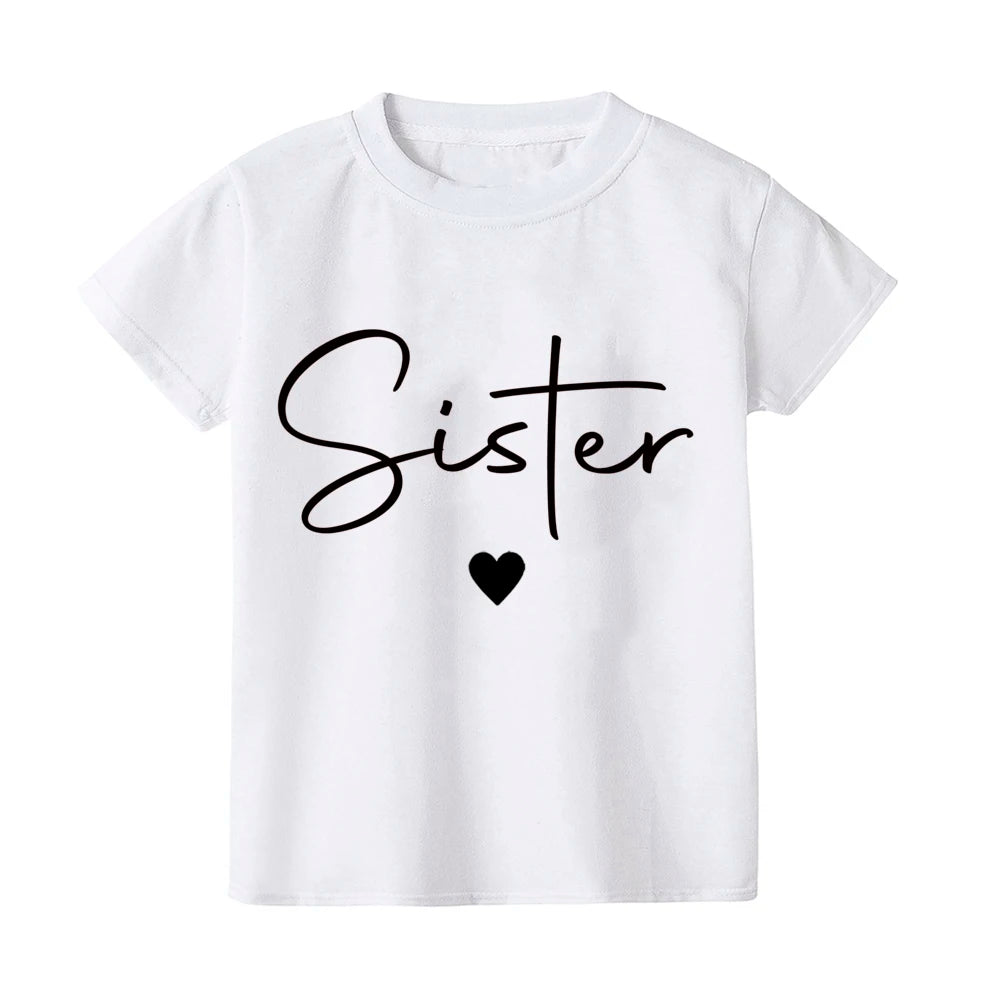Daddy/Mommy/Sister/Brother/Baby Print Family Matching Outfits Short Sleeve Casual Family Outfit Summer Matching Set Clothing