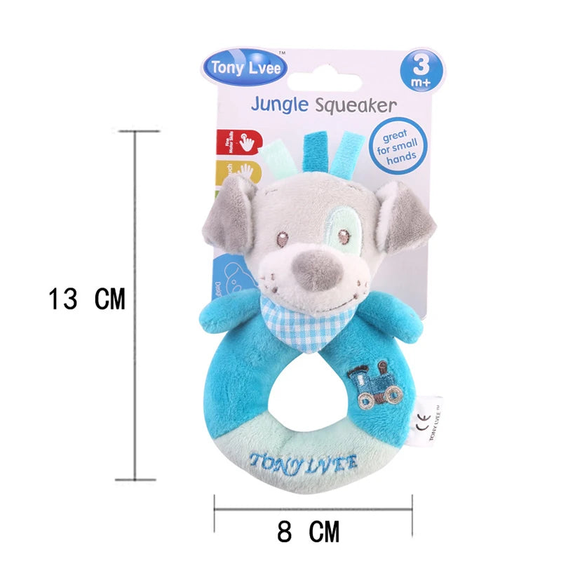 Baby Plush Rattle Cartoon Animals Crib Mobile Bed Bell Toys 0-12 Months Infant Toddler Early Educational Toy for Newborn Gifts
