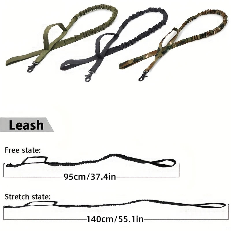 Dog Tactical Leash ,Outdoor Training Dog Leash ,1000D Nylon Elastic Leash