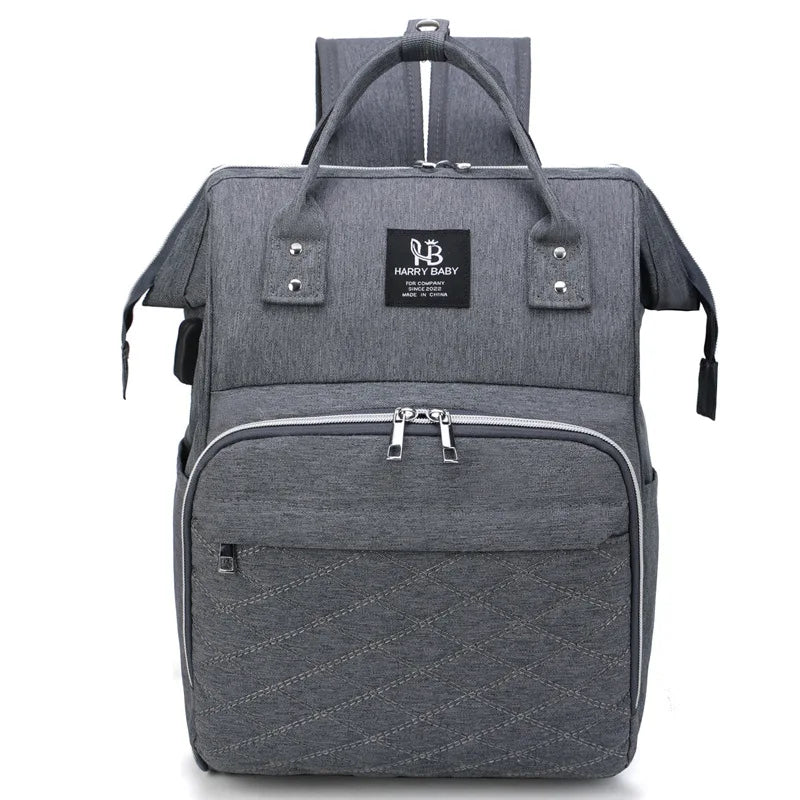 Multi-functional Mummy Shoulder Storage Bag Out Fashion Mother USB Port Bag Large Capacity Backpack Baby Stroller Hanging Bag