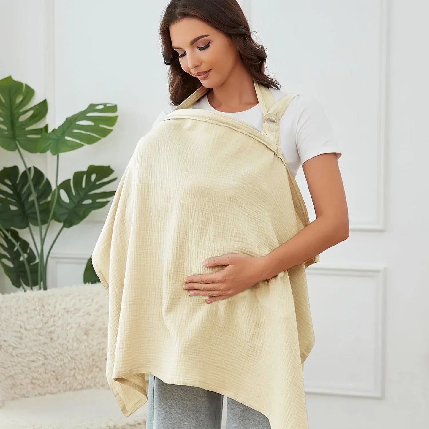 Cotton Mother Cape Blanket Nursing Apron Carseat Stoller Cover Lactation Maternity Clothes for Baby Breastfeeding Accessories