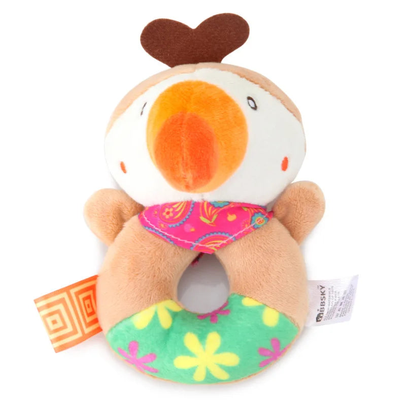 Baby Plush Rattle Cartoon Animals Crib Mobile Bed Bell Toys 0-12 Months Infant Toddler Early Educational Toy for Newborn Gifts