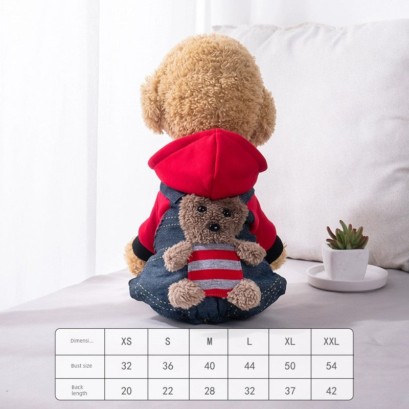 Cat Clothes Tiger Outfit Thermal Cotton-Padded Clothes Kitten Blue Cat British Shorthair Muppet Autumn and Winter Pet Dog Four-Legged Clothes