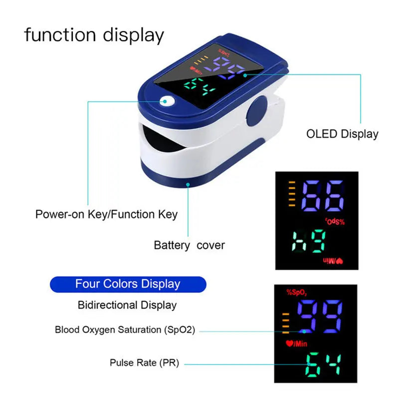 Pulse Oximeter Finger Clip Pulse Monitor Home Monitoring Pulse Oximeter Blood Oxygen Saturation Detector Clip