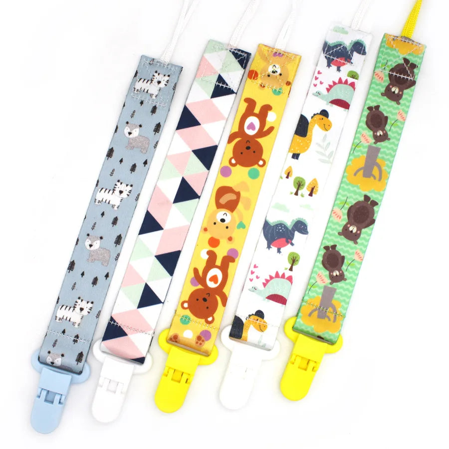 Cartoon Baby Pacifier Clip Chain Ribbon Dummy Soother Holder Chain Anti-drop Buckle Strap for Pacifier Baby Feeding