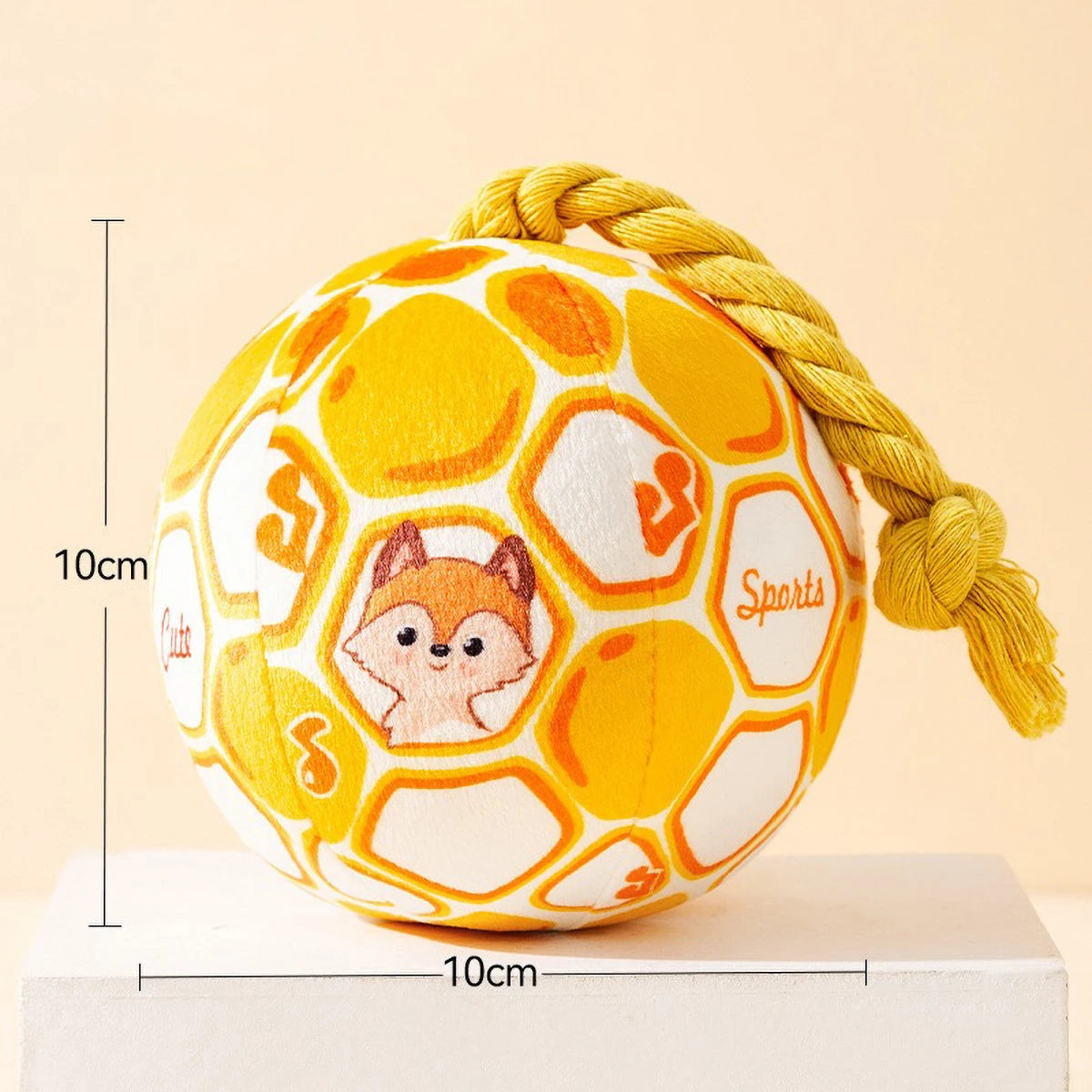 Pet Interactive Bell - ringing Plush Chew Ball for Dogs - with Rope Knot, PP Cotton Filling, Solve Boredom & Teethin
