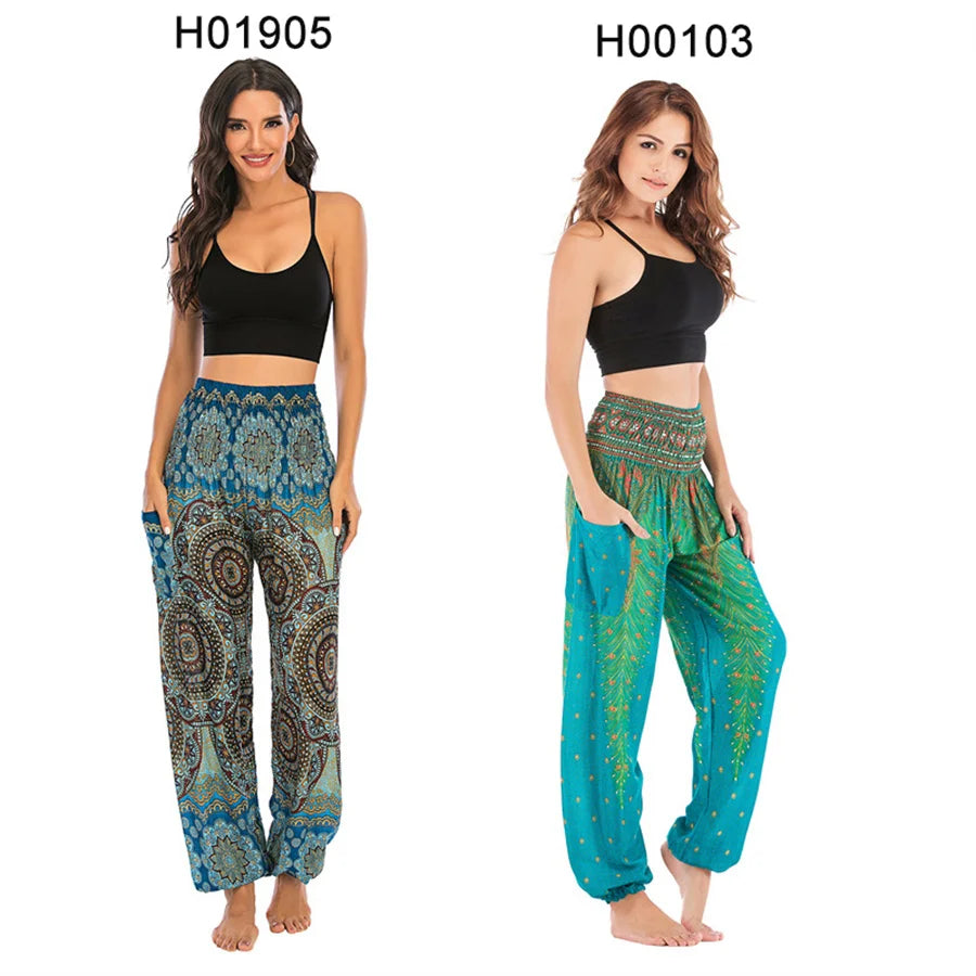 Yoga Pants Women Hippie Harem Printed Leggings Boho High Waisted Pantalone De Mujer Cintura Alta Calca Feminina Beach