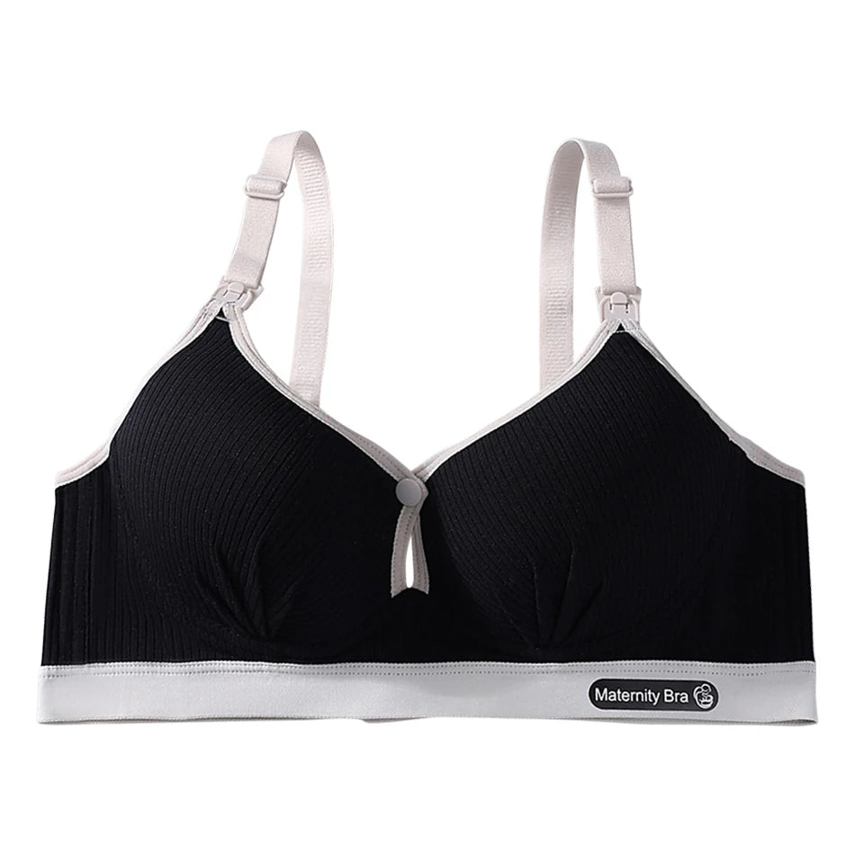Maternity Nursing Bra No Underwire Front Open Gathered Support Cups Bralette Soft Comfort for Pregnant Women Underwear Clothing