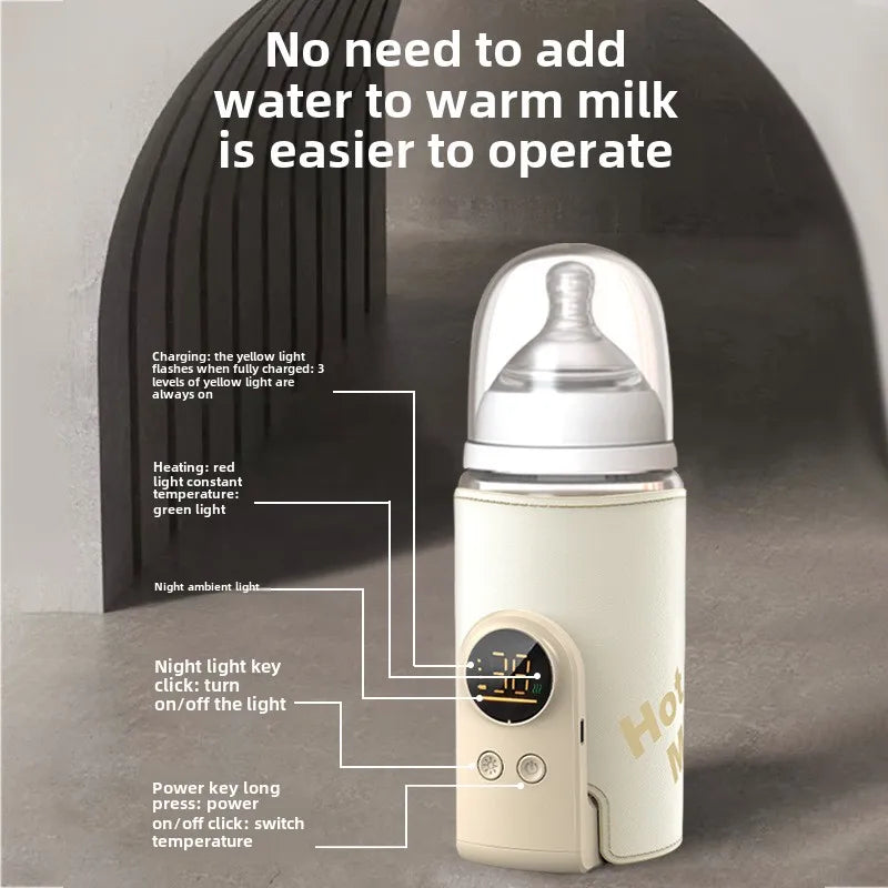 USB Multifunctional High-capacity Baby Feeding Bottle Smart Temperature Control Warmer Screen Newborn Baby Bottle Warmer Sleeve