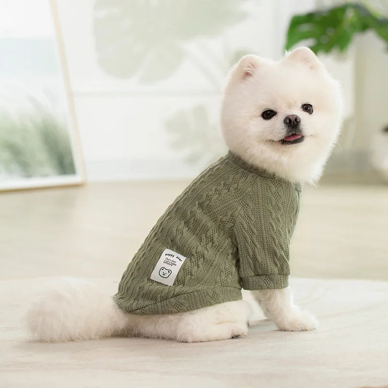 Warm Knitted Dog Sweater Soft Fashion Pet Clothes for Samll Medium Dogs Cats French Bulldog Chihuahua Yorkies Pug Costume