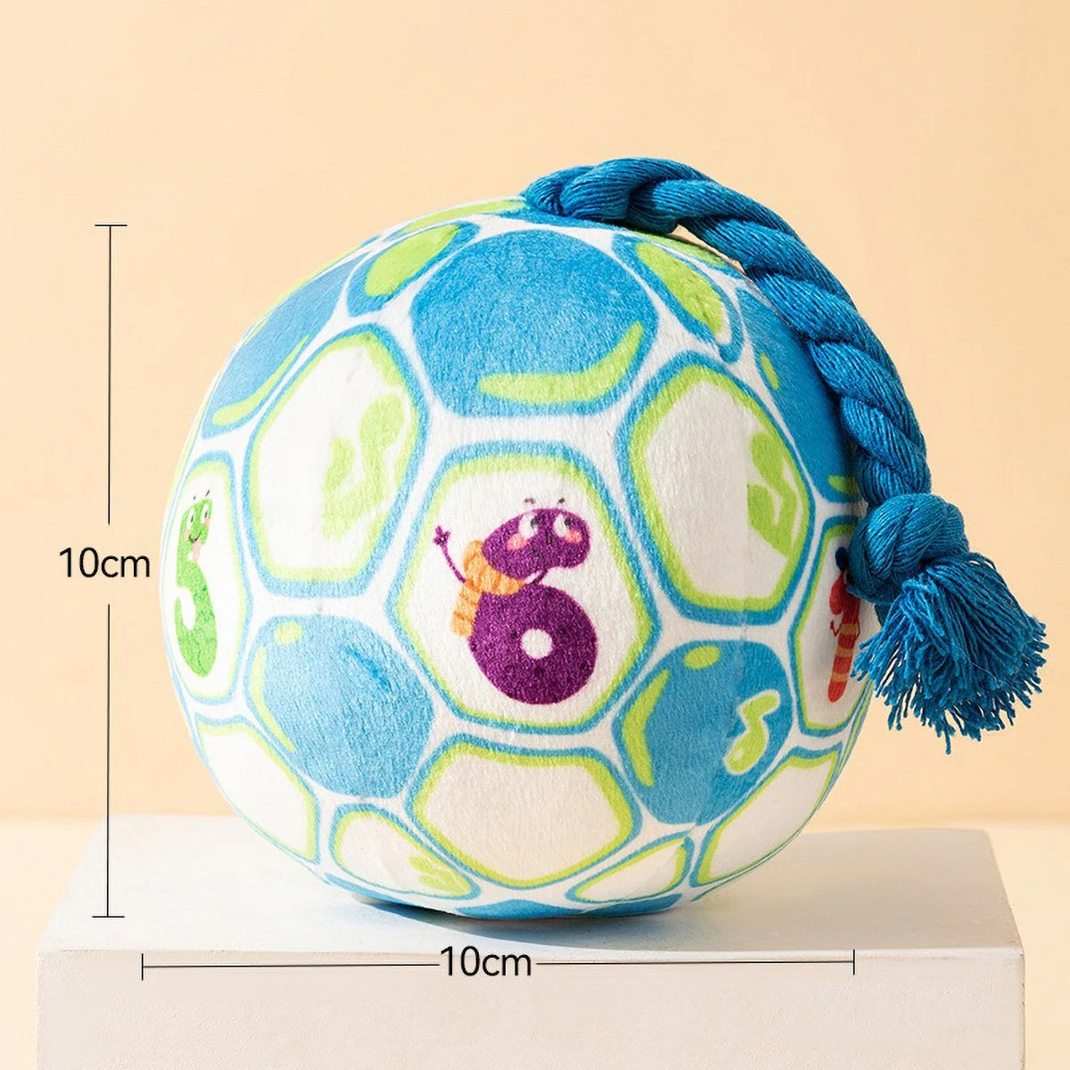 Pet Interactive Bell - ringing Plush Chew Ball for Dogs - with Rope Knot, PP Cotton Filling, Solve Boredom & Teethin