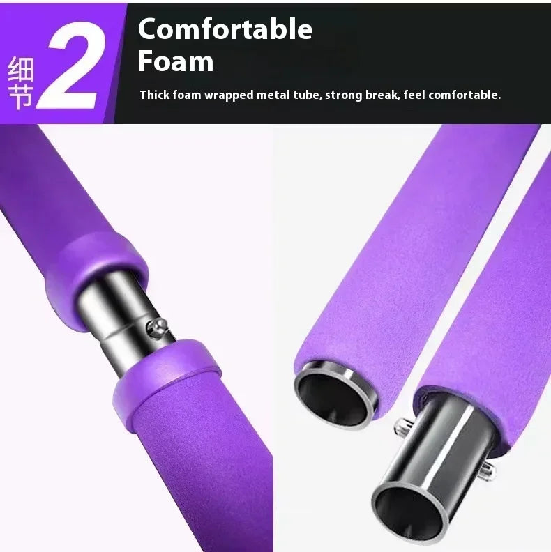 Pilates stick multi functional fitness stick Yoga Pilates gym equipment elasticity exercise training hip pulling rope workout
