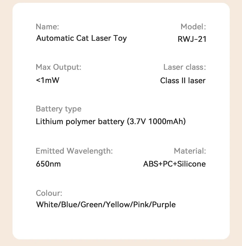 ROJECO Automatic Cat Laser Toy Interactive Adjustable Mode Electric Cat Toy For Kitty Dog Indoor Smart Teasing Laser Cat Toys