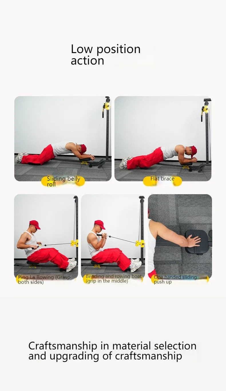 Multifunctional Rowing Machine, Fitness Equipment, High Pull Frame, dumbbell, Integrated Training Device