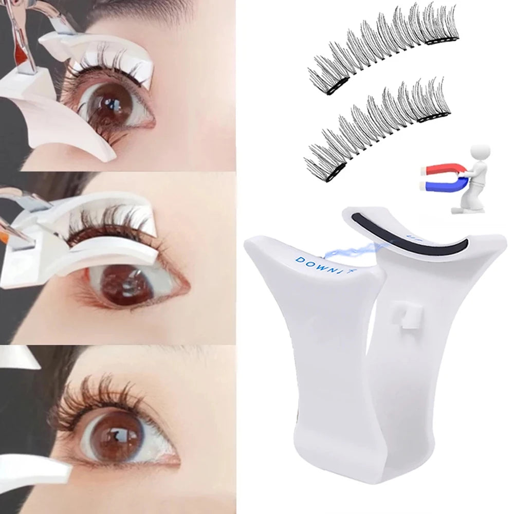 New Quantum Magnetic Eyelash Curler Reusable Eyelashes Applicator Portable False Eyelash Assist Makeup Tools Accessories