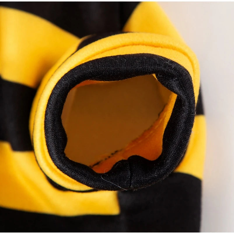 Pet Halloween Costume Honey Bee Role Play Hoodie with Buckle or not Dogs Cats Party Cosplay Funny Outfit Clothes with Hat or not