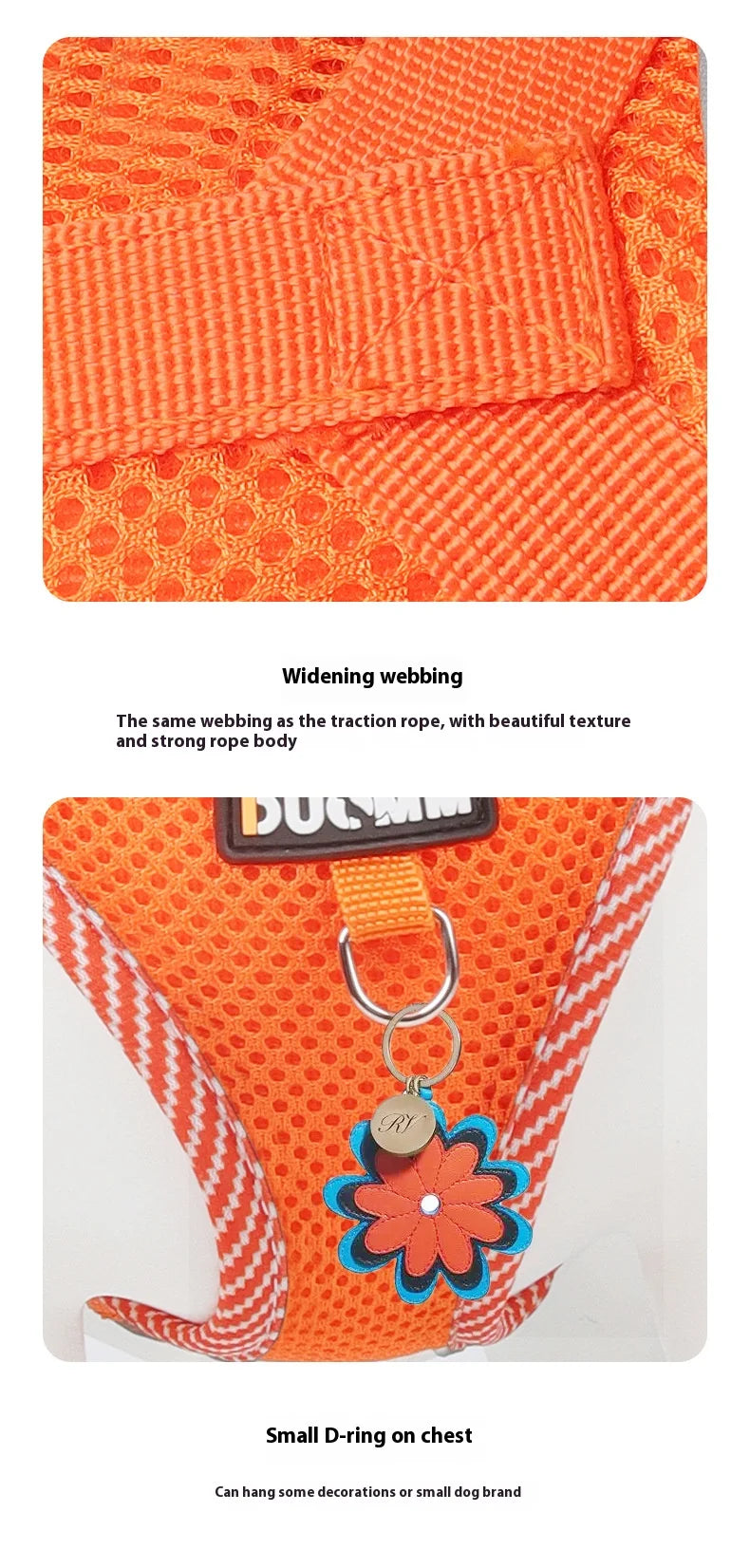 New Breathable Reflective Dog Harness Vest Easy To Wear Comfortable Adjustable Pet Harness for Small Medium Dogs