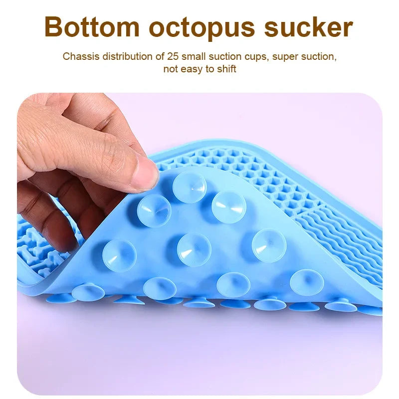 Cat Dog Slow Food Mat Pet Lick Silicone Mat Dog Feeder Supplies Suction Bowl Slow Food Mat Cats Dogs Feeding Supplies