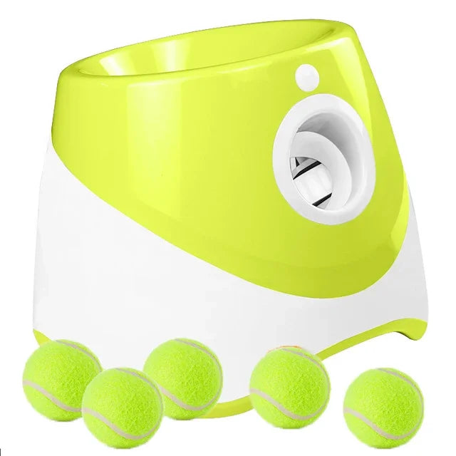 With 5 balls Automatic Ball Launcher for Dogs 3 Adjustable Distances Settings,Improves the dog's intelligence Outdoor pet game