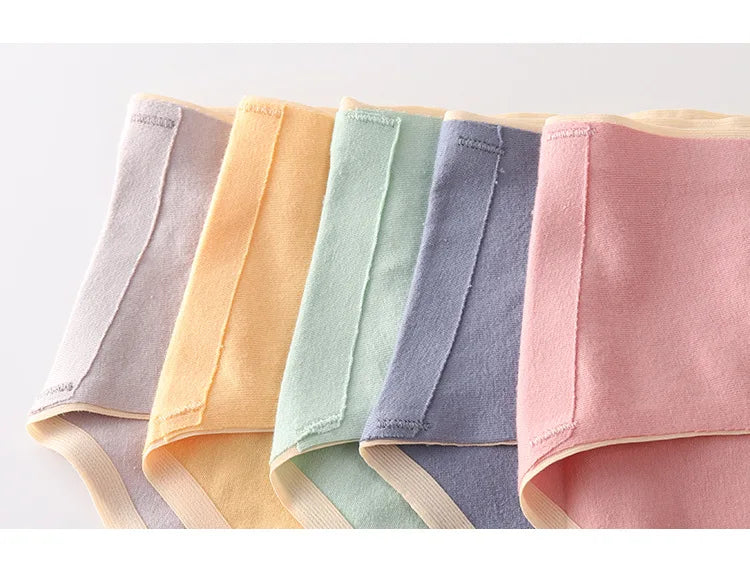 5PCS Cotton Maternity Panties High Waist Pregnant Panties Adjustable Belly Support Briefs for Pregnant Women Solid Color Panties