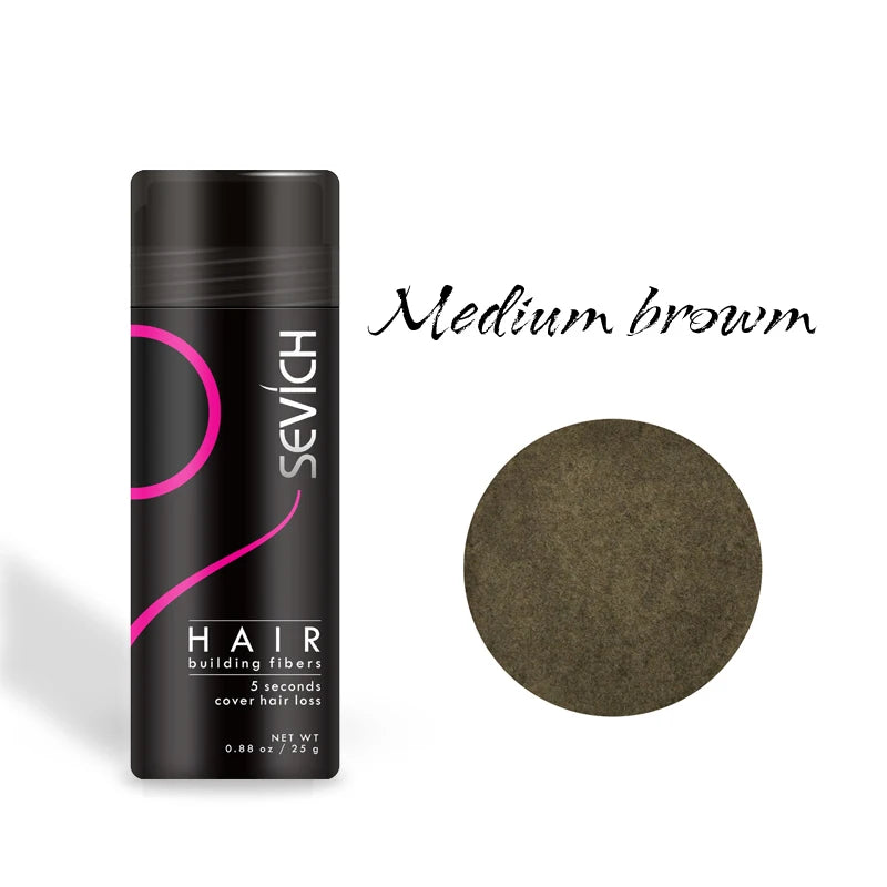Sevich Hair fiber Spray 25g Keratin Hair Building Fibers Regrowth Powder Hair Root Cover Up Thickening Hair Loss Concealer Spray