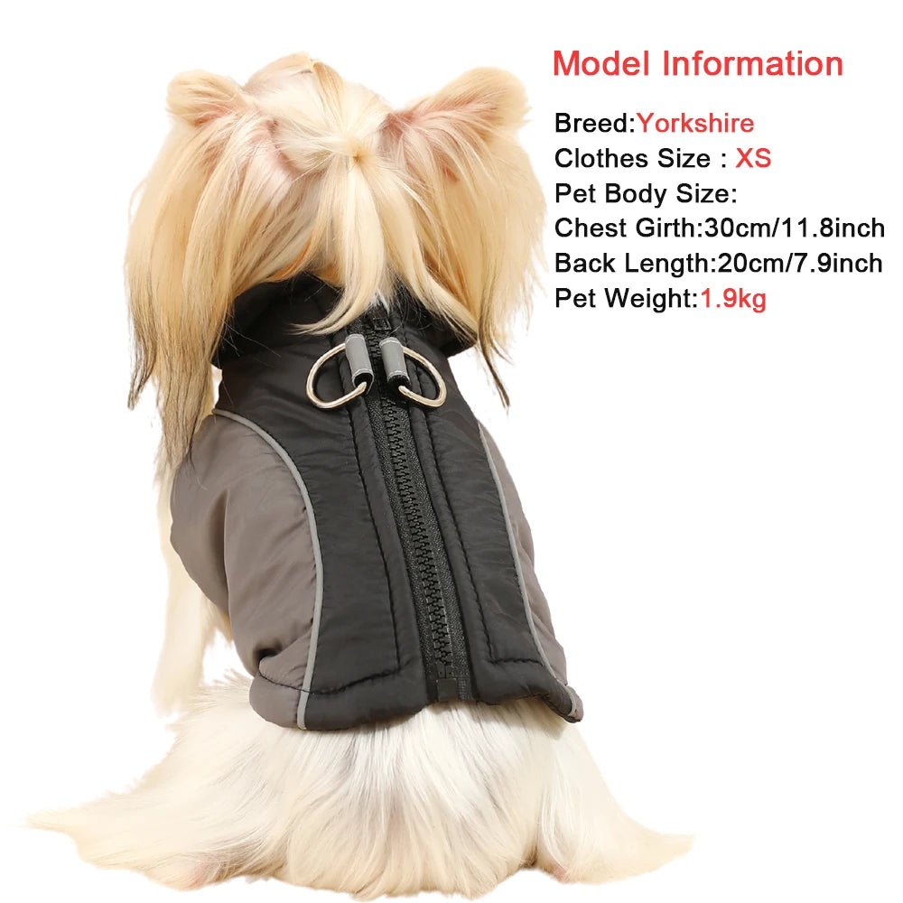 Winter Warm Pet Dog Clothes For Small Dogs Coat Waterproof Reflective Puppy Jacket French Bulldog Outfit Chihuahua Vest Supplies