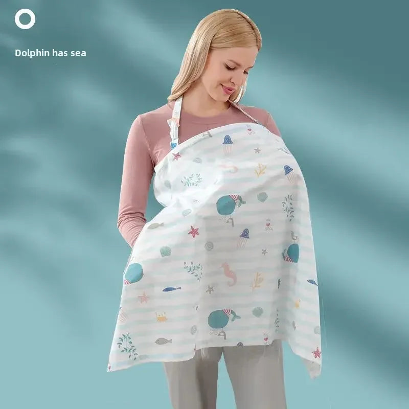 Cotton Mother Cape Blanket Nursing Apron Carseat Stoller Cover Lactation Maternity Clothes for Baby Breastfeeding Accessories
