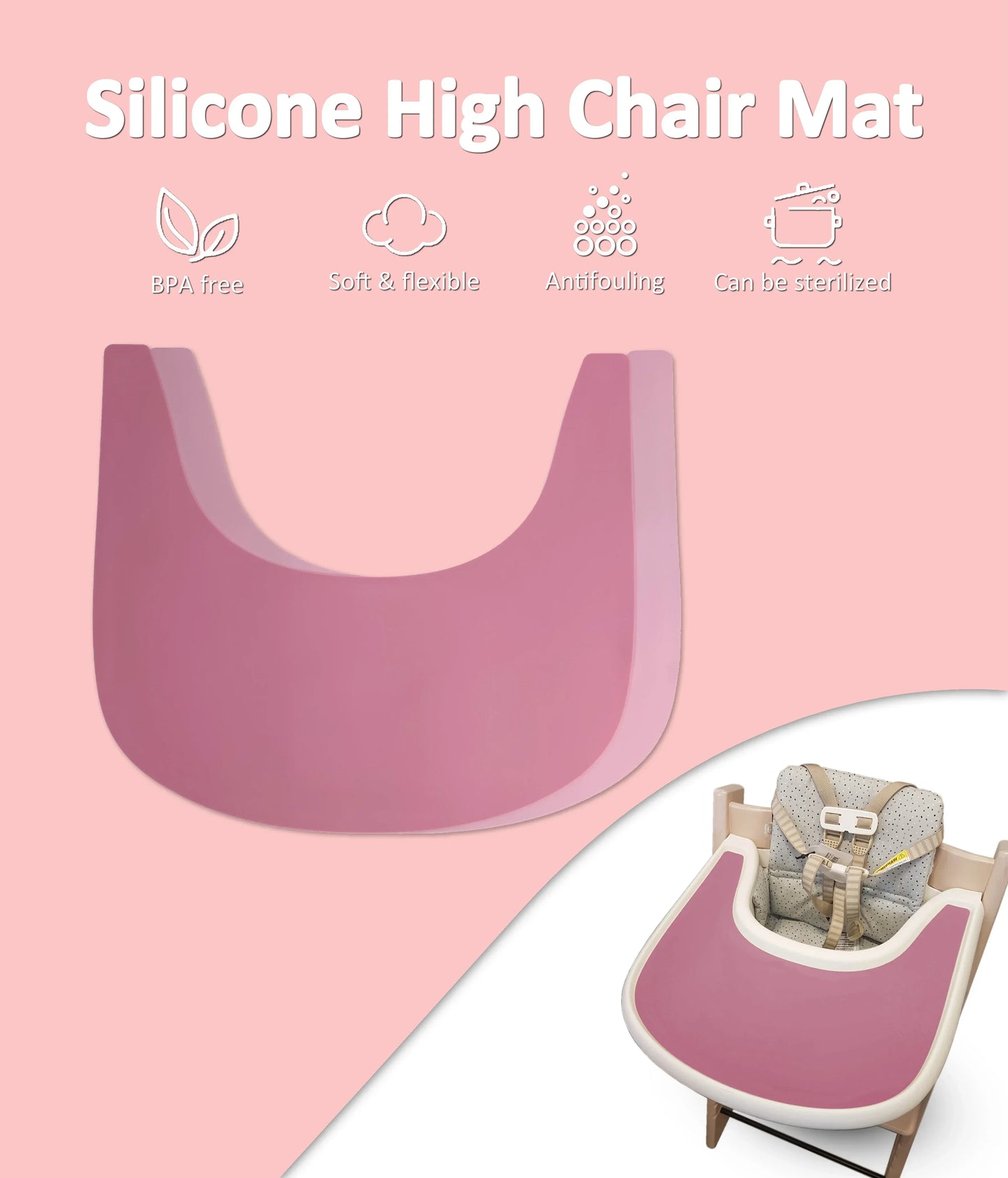 Eco Friendly Food Silicone Placemat Highchair Placemat Washable Baby Bowl Baby Feeding Silicone Toddler Dishes for Kids Dining