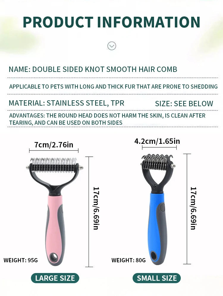 Pet Hair Straightener Groomer Anti-Knotting Floating Hair Removal Tool for Cats And Dogs Pet Comb