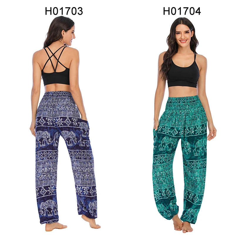 Yoga Pants Women Hippie Harem Printed Leggings Boho High Waisted Pantalone De Mujer Cintura Alta Calca Feminina Beach