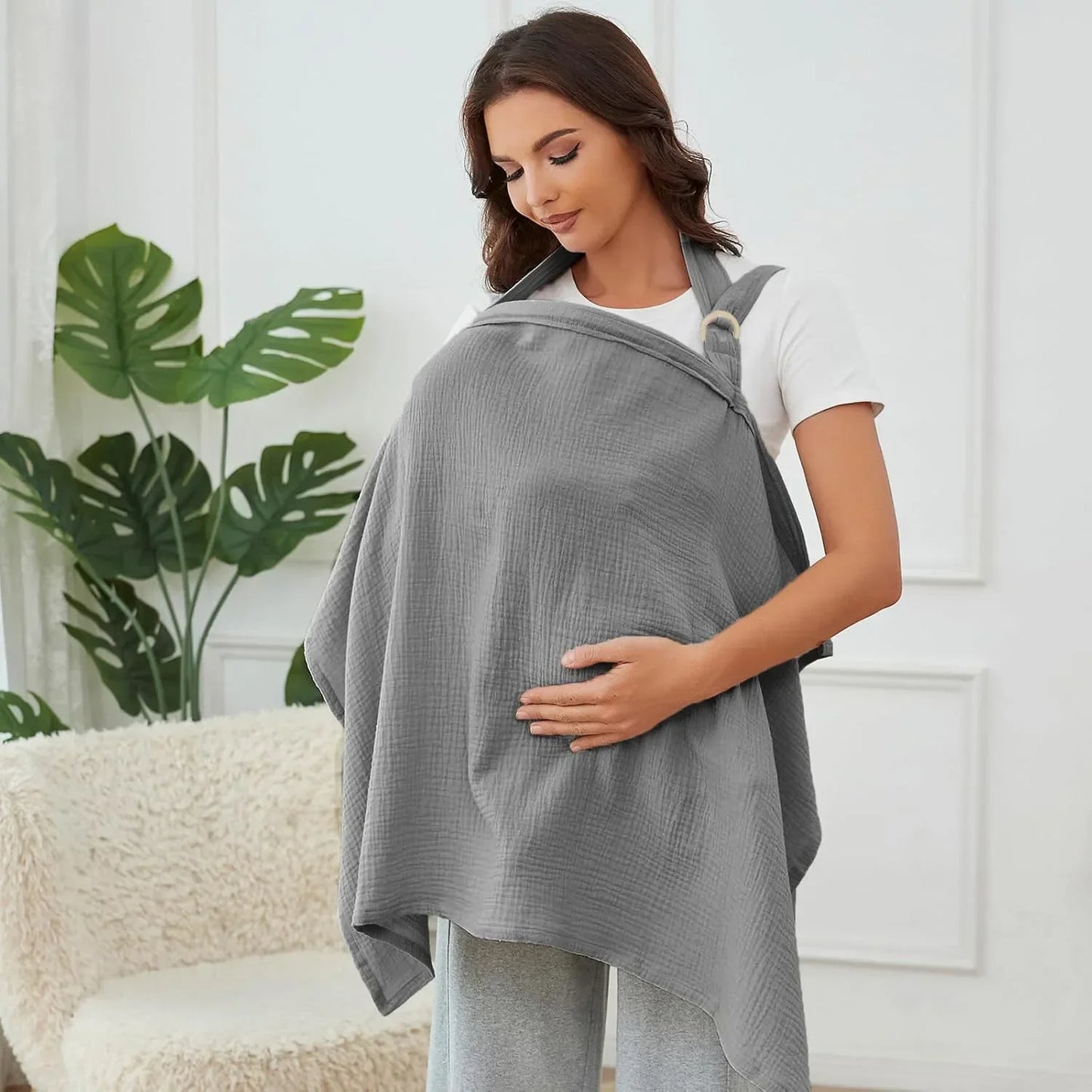 Cotton Mother Cape Blanket Nursing Apron Carseat Stoller Cover Lactation Maternity Clothes for Baby Breastfeeding Accessories