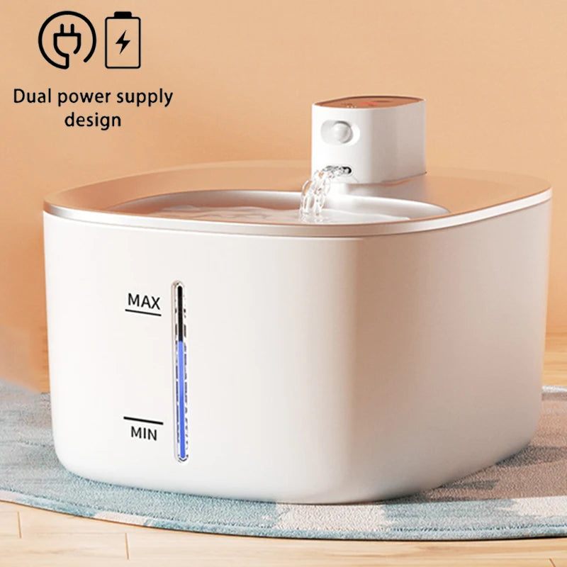 4L Wireless Cat Water Fountain 4000mAh Battery Operated,Ultra Quiet Pet Water Fountain with Motion Sensor for Cats Dogs Drinking
