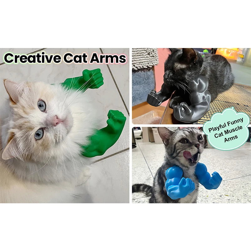 Cat Muscle Arms With Muscle 3D Printed Funny Cat's Neck Giant Arm Creative Arm For Pet Cosplay Halloween Costume Party Accessory