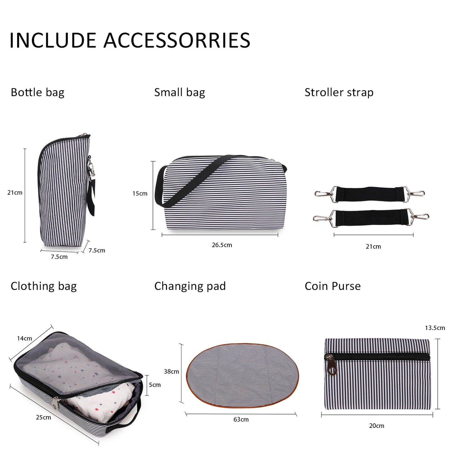7pcs Nappy Changing Bag Set,Multifunction Mummy Tote Bag Baby Changing Bag Shoulder Handbag Travel Diaper Bag