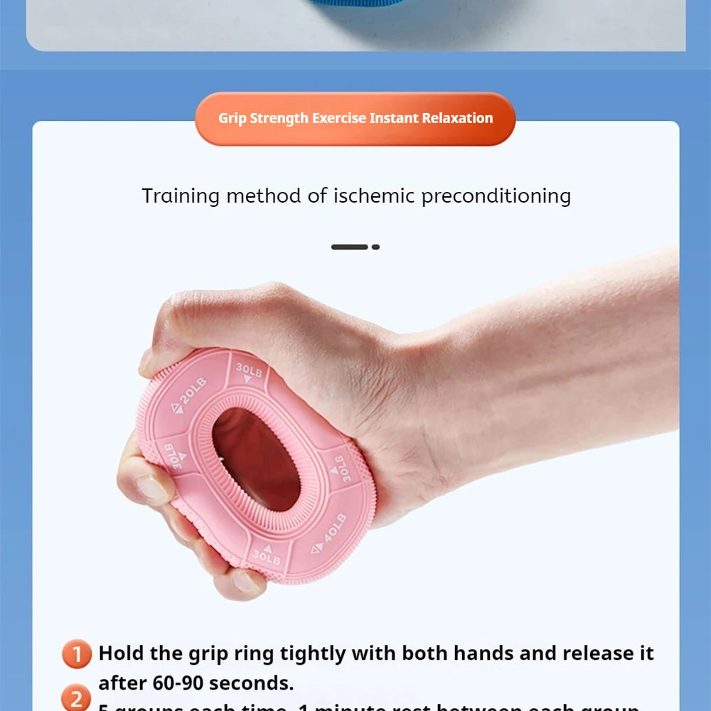 Octagonal Grip Ring Resistance Silicone Hand Exerciser Arm Strength Training Equipment Non-Slip Home Gym Fitness Workout Tool