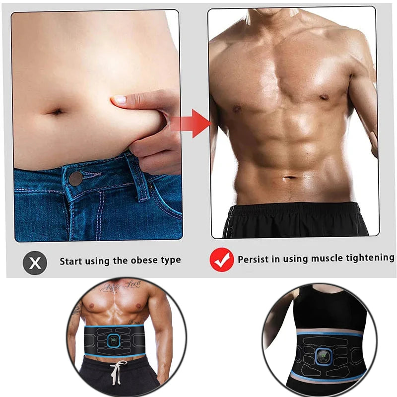 Electric Muscle Stimulation Muscle Toner EMS Abdominal Toning Belt Waist Trainer Slimming Belts Fitness Workout Equiment