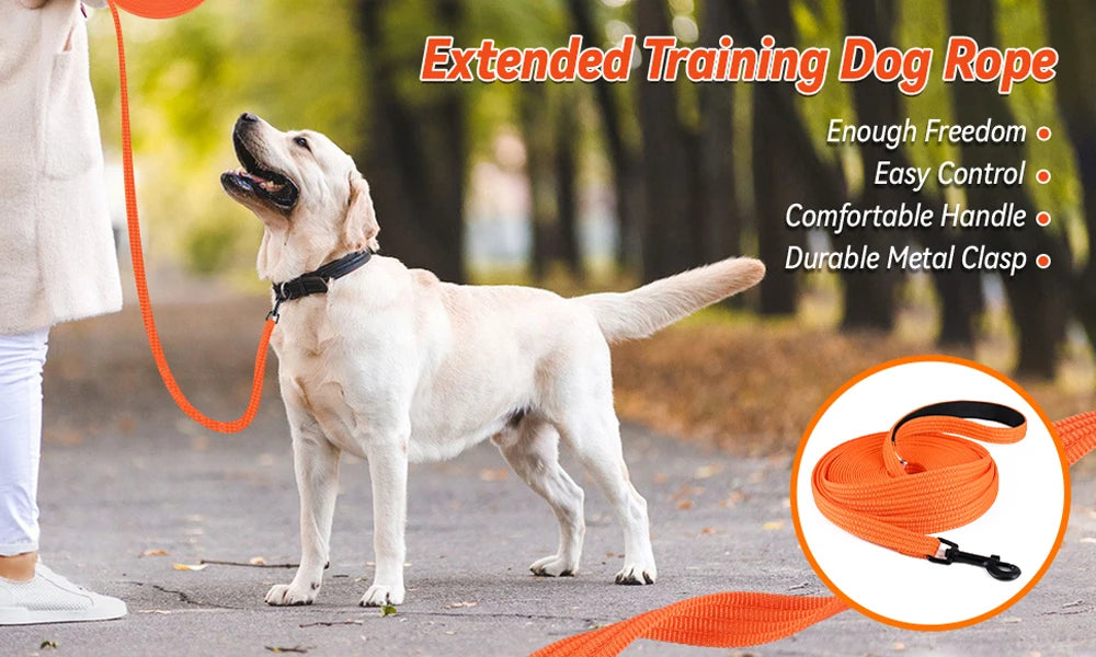 Nylon Dog Training Leashes Walking Pet Leash Long Lanyard Traction Rope for Small Large Dogs 4.5M 10M 15M Lead Item