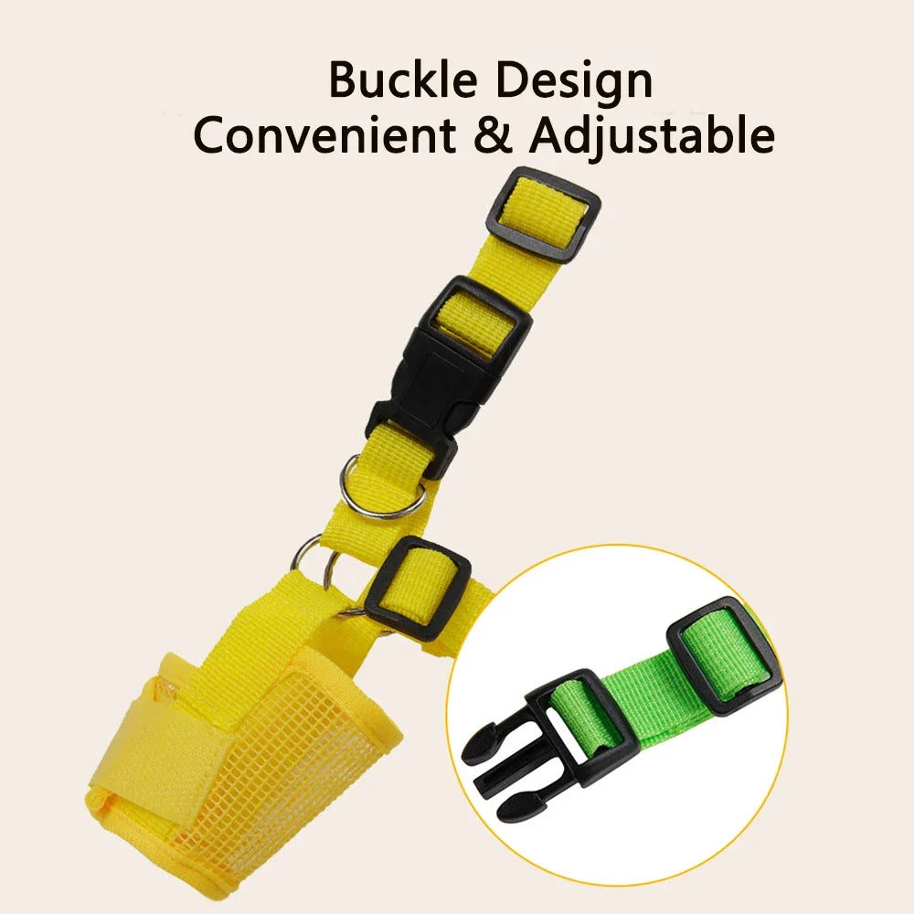 Adjustable Dog Muzzle Summer Mesh Breathable Muzzle for Small Medium Large Dogs Anti-bite Anti-bark Dog Mouth Cover Pet Supplies