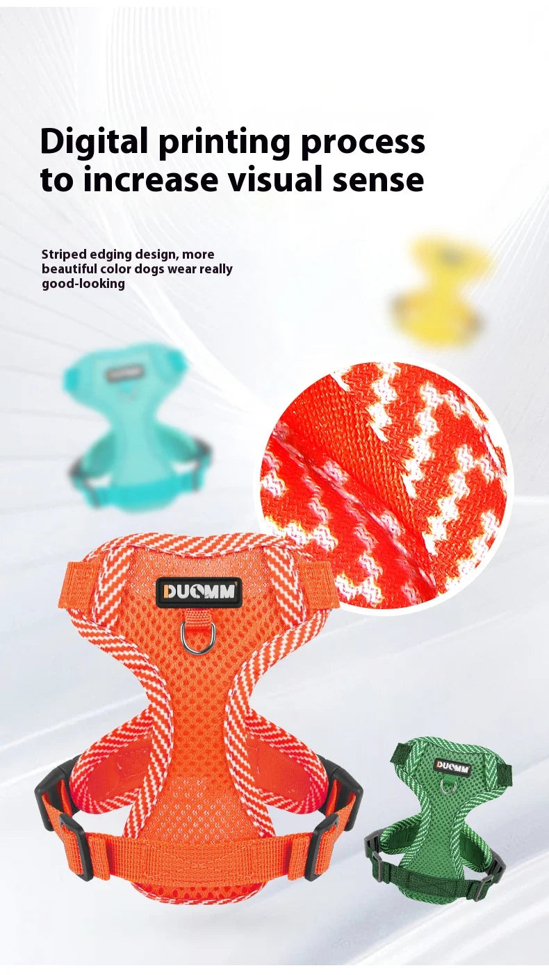 New Breathable Reflective Dog Harness Vest Easy To Wear Comfortable Adjustable Pet Harness for Small Medium Dogs