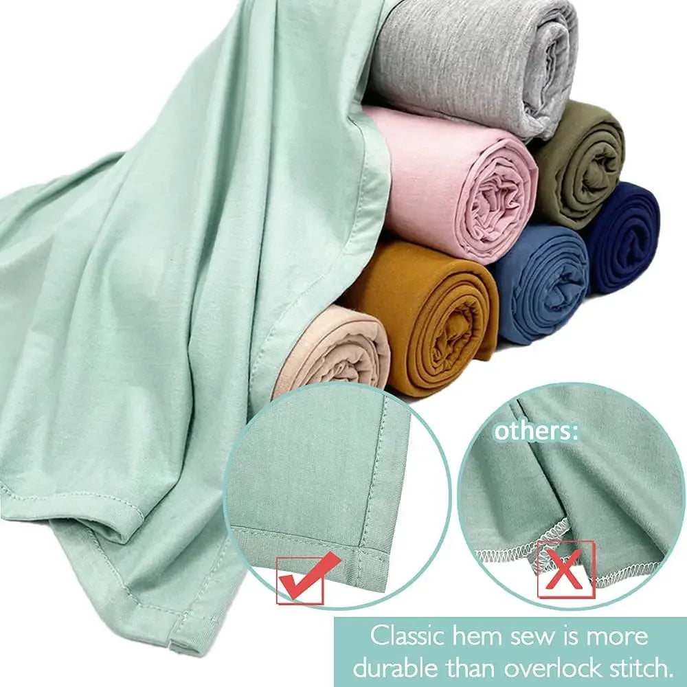 Swaddling Blanket and Hat Set for Newborns Suitable for Covering and Wrapping Baby Blankets for Both Boys and Girls