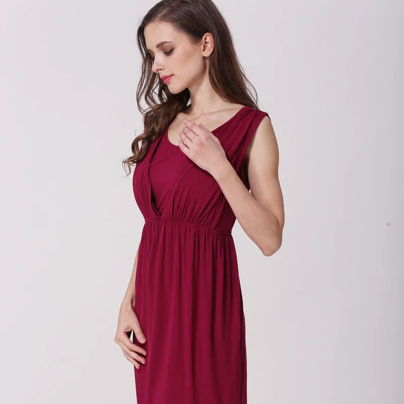 Summer Maternity Clothes Breastfeeding Dress Sleeveless Maternity Dresses For Pregnant Women Lactation Vest Nursing Skirt