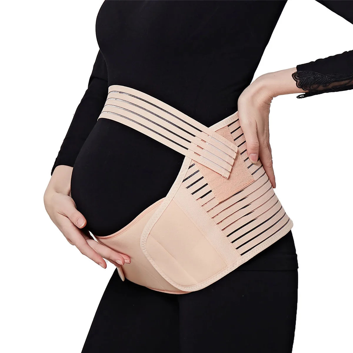 Breathable Adjustable Maternity Support Belt for Mid-to-Late Pregnancy, Stabilizing Belly Wrap for Back Support