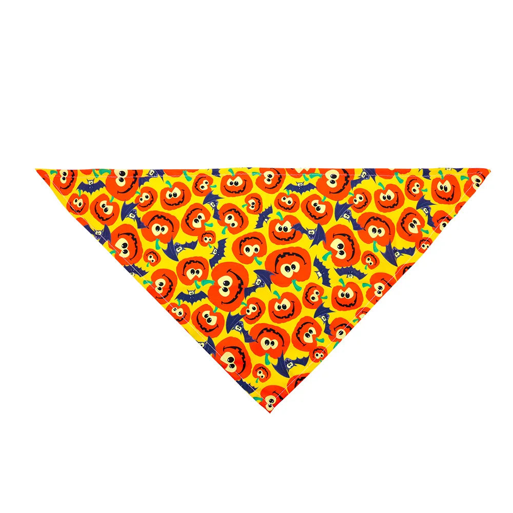 1 Pc Pet Dog Halloween Costume Scarf Dog Bandana Accessories Pumpkin Skull Bat Ghost Pattern Small Dog Cat Dog Bib Pet Supplies